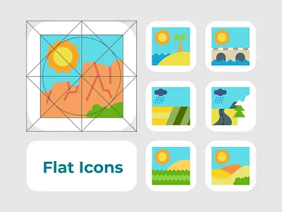 Outdoor View Flat icons art design icon illustration illustrator portrait travel ui vector vexel view weather work