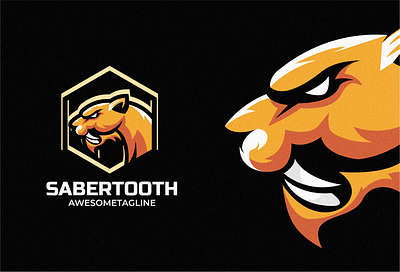 Sabertooth Mascot Logo Design 3d branding colorful design graphic design illustration logo mascot sabertooth tiger