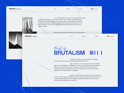 URBAN Wanderer architecture brutalist design landing page modern ui web