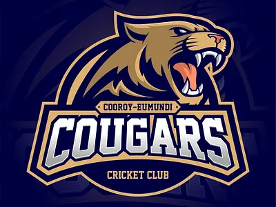 COUGARS baseball branding cougars cricket design graphic design icon illustration logo softball sports typography vector