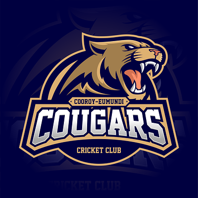 COUGARS baseball branding cougars cricket design graphic design icon illustration logo softball sports typography vector