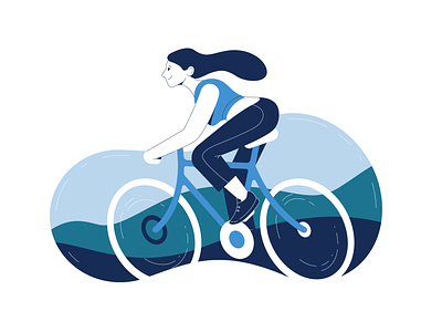 Healthcare Illustrations bicycle character cycling design exercise flat health healthcare illustration lady medical vector website