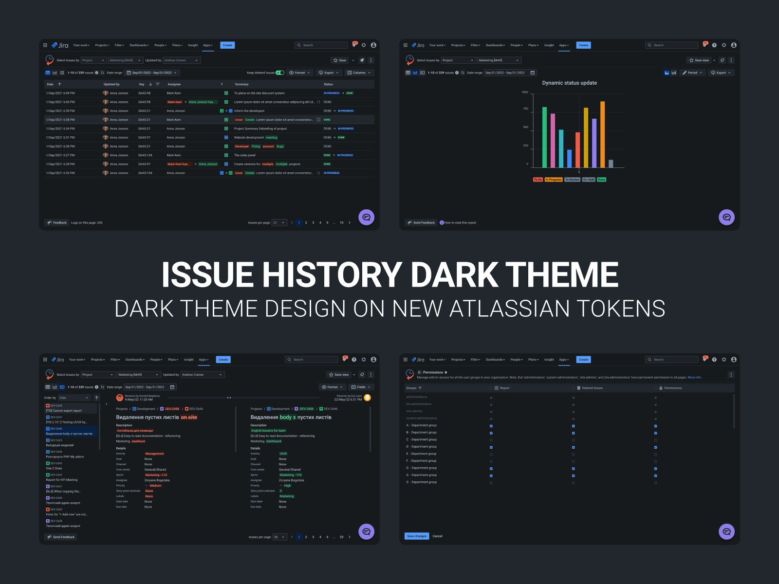 dark theme design on new Atlassian tokens by Danylo Ostapov on Dribbble