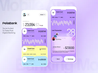Banking Mobile App bank bank card banking card checkout credit card crypto digital bank finance financial fintech free invitation login mobile mobile banking signup transactions ui ux