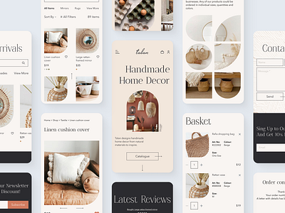 Mobile eCommerce Store Design app basket beige concept design ecommerce figma home decor home store mobile mobile ui online shop shopping store ui ui design ux ux design