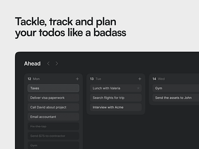 Ahead ahead dark mode kandban layout productivity task to do