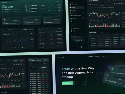 Cryptocapital - Trading Platform bank bitcoin branding chart cryptocapital cryptocurrency cryptocurrency exchange dashboard design finance graphic design interface landing page marcet money statistics trading ui ui ux ux