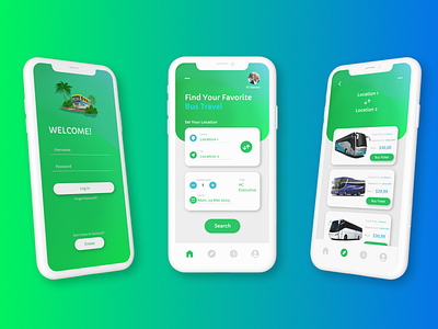 Bus Travel Order App 3d app appmobile bus bustravel design mobiledesign travel ui uidesign