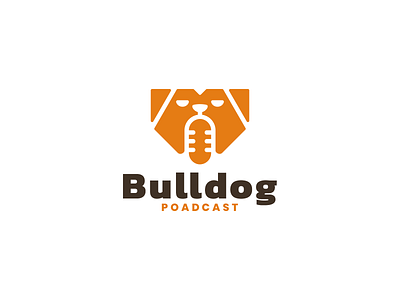 Bulldog Poadcast logo concept brand branding bulldog design graphic design illustration logo motion graphics poadcast ui ux vector
