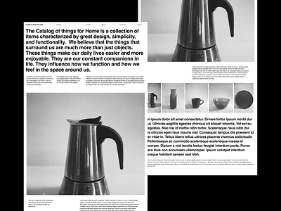 Catalog of Things for Home Issue 116 black and white e-commerce ecommerce homepage layout minimal minimaldesign responsive sans serif ui ux ux ui uxui web webdesign website