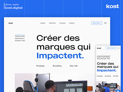 Section de la page d’accueil de notre Site Web | Kost Digital agence digital business en ligne design studio kost digital landing page studio de design ui design web design