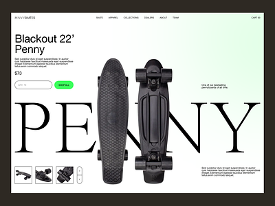 PennySkates - Product Page app branding contrast design e commerce font image layout pennyboard product product page shop skateboard swiss typography ui user experience user interface ux wireframe