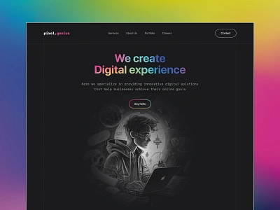 Digital Art Agency agency bato bato web agency batowebagency colors concept design digital digital agency gradient illustration landing pixel ui ux web web design webdesign website