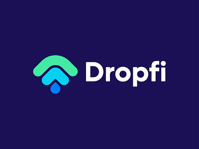 Drop, wifi, signal - Logo Concept arrows brand branding design designer drop growth icon lines logo logodesign movement signal symbol wifi