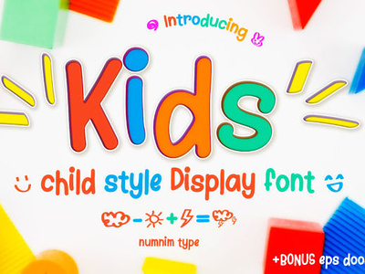 Kids Font 3d animation app branding design graphic design illustration logo motion graphics typography ui ux vector