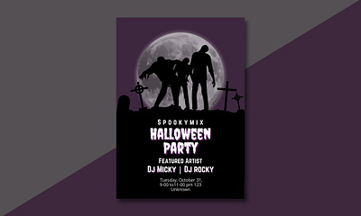 Halloween Flyer design flyer flyer design graphic design halloween illustration party vector zombie