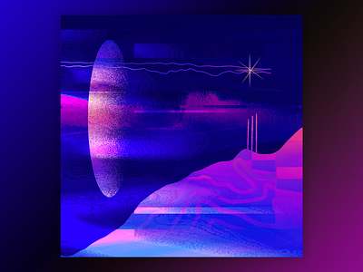 GALACSEA - RA/RE cover art 80s album art ambient art digital art galaxy graphic design neon space stars