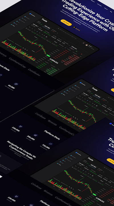 Landing Page Of A Cryptocurrency Trading Platform blockchain crypto trading cryptocurrencies cryptocurrency trading cryptocurrency trading platform defi design trading ui ux web3