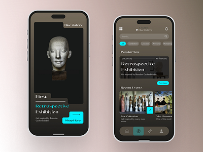 Museum app art black design mobileui muesum ui uiux