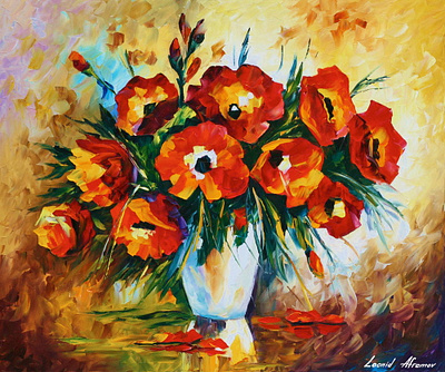 RED FLOWERS leonidafremov