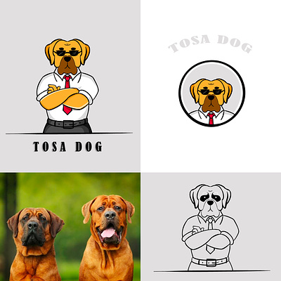 TOSA DOG brown browndog dog dog cartoon dog logo doglogo illustration logo mascot mascot logo mascotlogo tosa tosadog wilddog