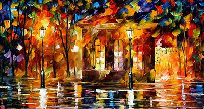 FLAMES OF HAPPINESS — oil painting on canvas leonidafremov