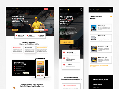 Prime Transit- Logistics Solution for Ambitious SMEs logistics responsive ui uiux webdesign