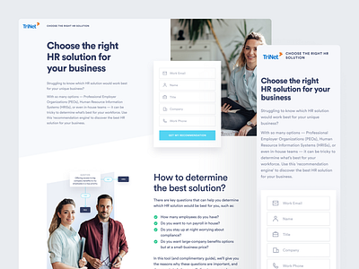 Zenefits — Choose the Right Solution Quiz answer app application clean design form graphic design hr landing page minimal mobile peo quiz right rwd simple solution ui ux