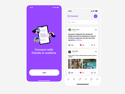 Connect Chat App app app design chat chatting app clean illustration message app messaging app mobile design social app social media texting