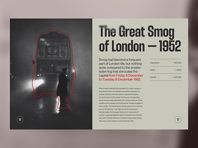 The Great Smog of London art direction concept creative design editorial experimental grid history layout london print print design typo typography ui ui elements uidesign ux web web-design