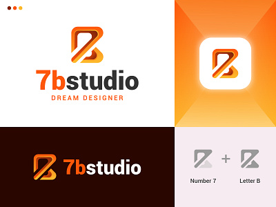 3d 7b Studio logo 3d 3d 7 3d 7 logo 3d b 3d b logo 3d logo idea branding design graphic design illustration logo logo design modern 3d red 3d studio logo vector