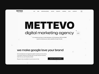 Mettevo: Homepage interactive animation branding company graphic design interaction ui design ux expierence visual design web design website