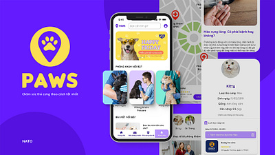 PAWS - Effective pet care solutions - Mobile app app design fujifilm camera mobile app pet care app pet clinic ui uiux