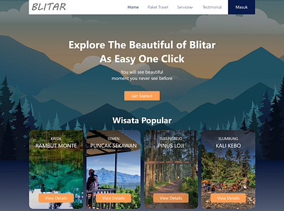 Travel Blitar Landing Page blitar design landing page puncak sekawan ui ux web design