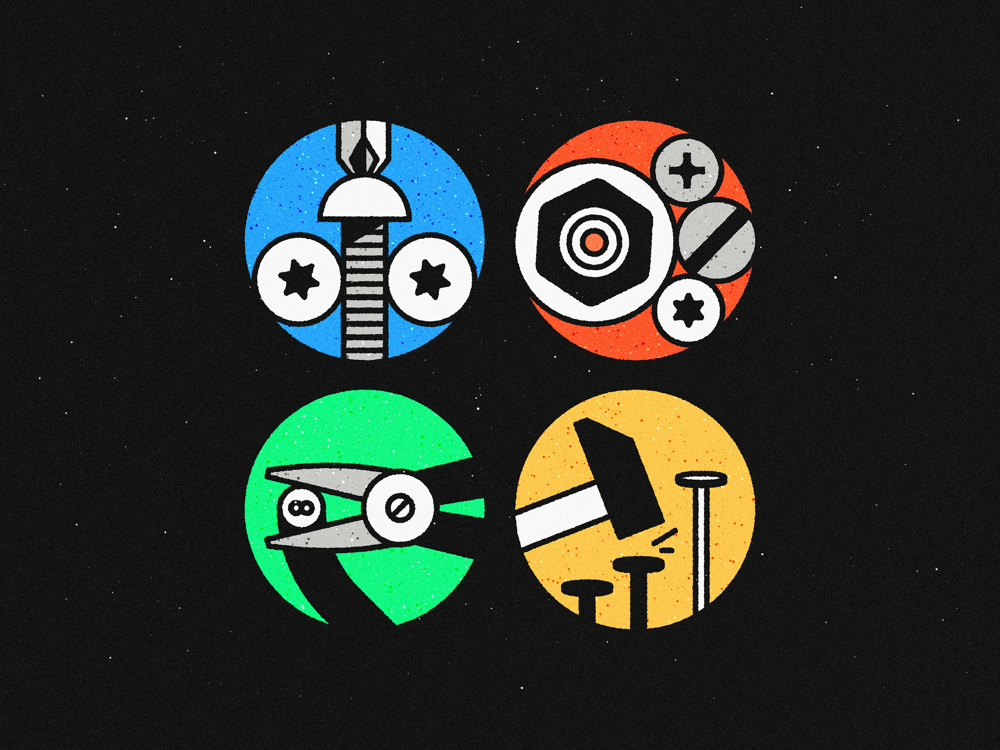 Self-Repair editorial illustration hammer icons illustration nail repair screw screwdriver self repair spot illustration