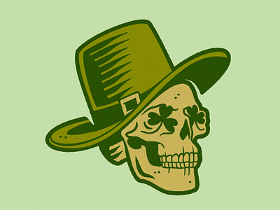 Lucky Hat 🍀 clover design doodle drawing graphic design hat illustration leprechaun skull st patrick day vector