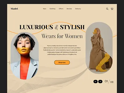 Fashion Website 🤩 colorpalette ecommerce fashion figma hero homepage models navigation orange serif styleguide typography ui webdesign