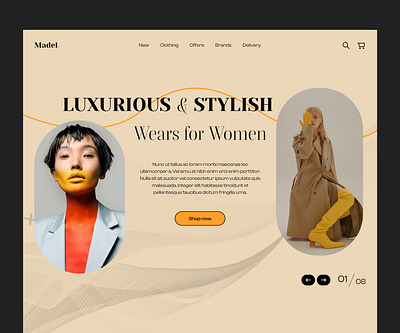 Fashion Website 🤩 colorpalette ecommerce fashion figma hero homepage models navigation orange serif styleguide typography ui webdesign