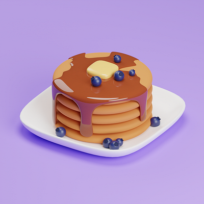 Pancake 🥞~ 3d 3d illustration blender design food icon pancake
