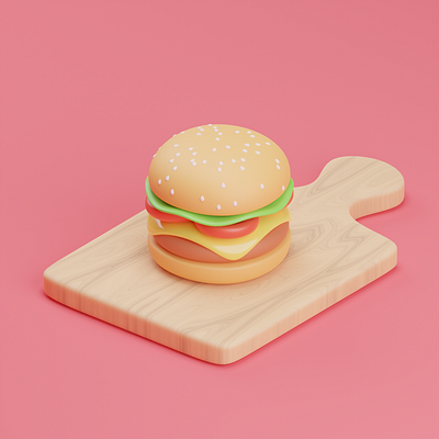Burgir lol 🍔~ 3d 3d illustration blender burger design food hamburger icon illustration