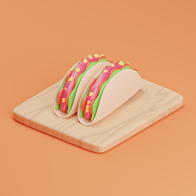 Tacos 🌮~ 3d 3d illustration blender design food icon illustration tacos