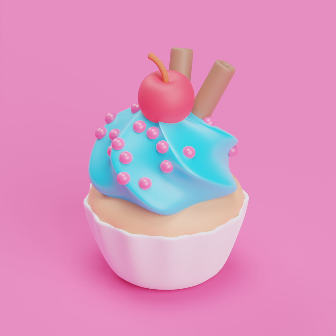 Cupcake 🧁~ 3d 3d illustration blender cupcake design food icon illustration