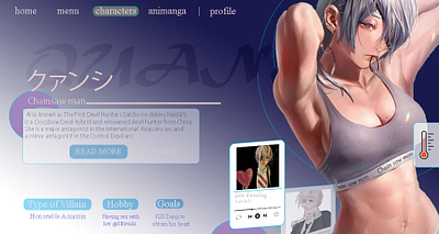Quanxi web page | Anime web page anime chainsaw man design graphic design illustration photoshop quanxi ui uiux ux web desgin