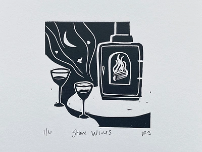 Stove Wines design graphic design illustration linoprint