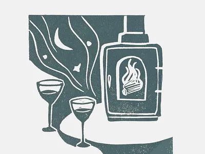 Stove Wines design graphic design illustration linoprint wine