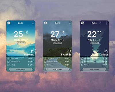 Daily UI :: 037 / Weather 037 37 3d branding daily ui challenge design evening figma graphic design illustration logo morning night ui ux vector weather