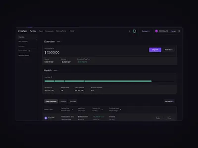 Vertex - Deposit Flow animation blockchain coinbase crypto dapp dashboard defi dxdy exchange fintech motion trading uidesign uniswap uxdesign uxui