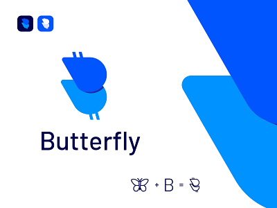 Butterfly Logo design 3d animation branding butterfly butterfly logo design decentralized graphic design hub icon isometry letter b lettering logo motion graphics nft pattern saas social media banner software ui