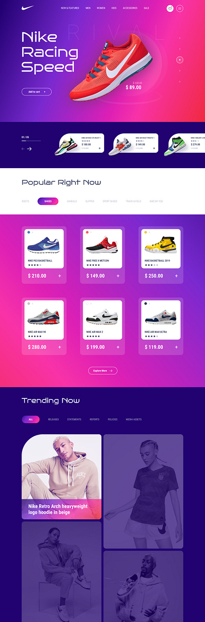 Nike Sneakers Website design logo ui uidesign uiux web design webdesign website