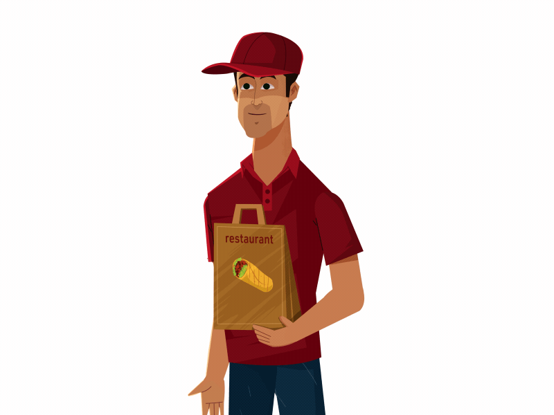 Delivery man 2d 2danimation aftereffects animated gif animation character animation duik illustration motion graphics